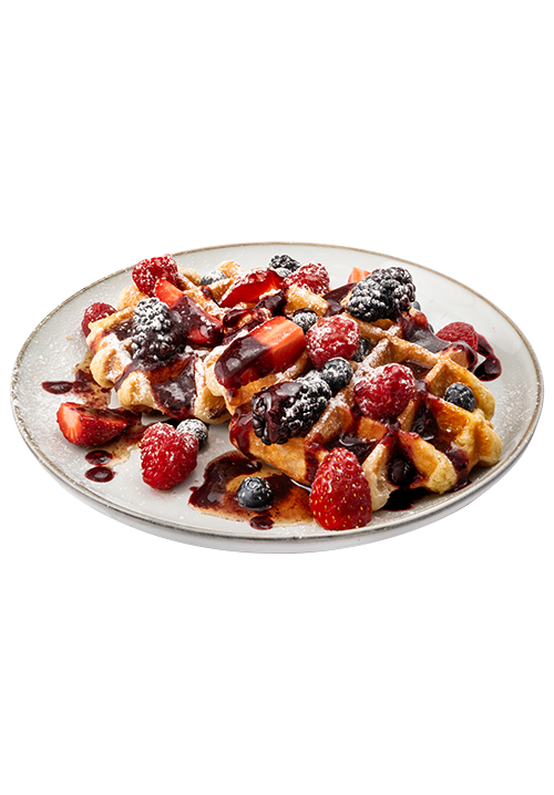 Βάφλα με Φρούτα του Δάσους και Σιρόπι Σφενδάμου