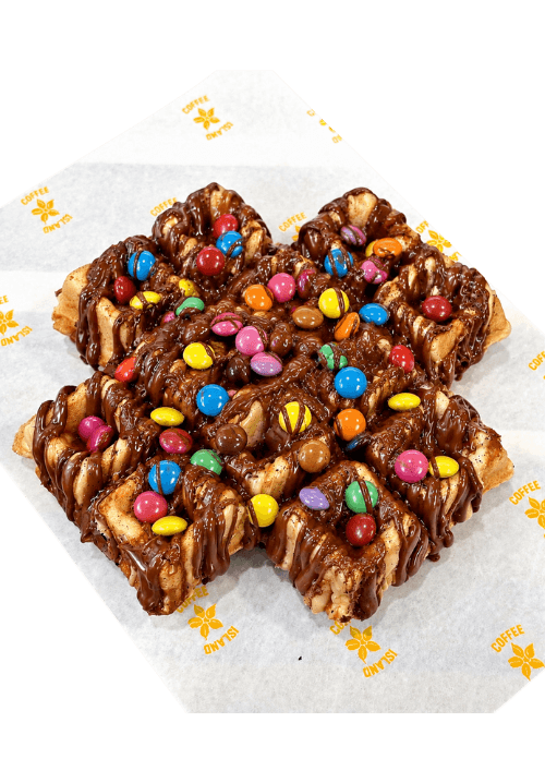 Βάφλα με πραλίνα nutella και smarties