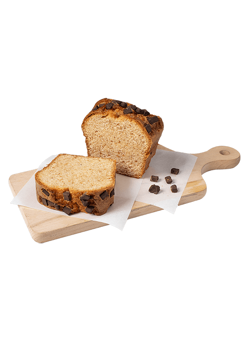 Banana cake with chocolate chunks