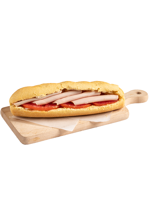 Βιεννέζικη μπαγκέτα 175gr με γαλοπούλα καπνιστή