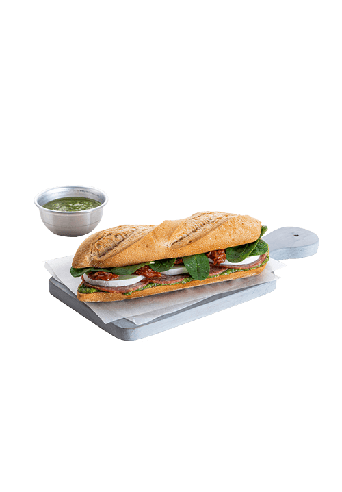 Βιεννέζικη μπαγκέτα με σαλάμι αέρος και ξυνομυζήθρα