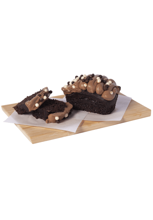 Cakebomb σοκολάτας με κρέμα τυριού και πραλίνα