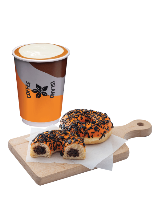 Cappuccino Regular + Donut Halloween