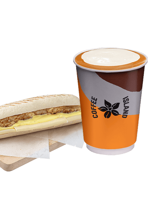 Cappuccino Regular + Πανίνι με φιλέτο κοτόπουλο