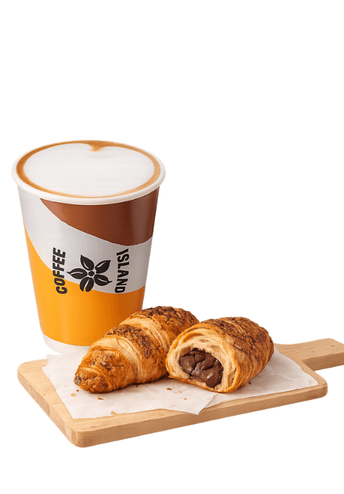 Cappuccino + Κρουασάν Πραλίνας