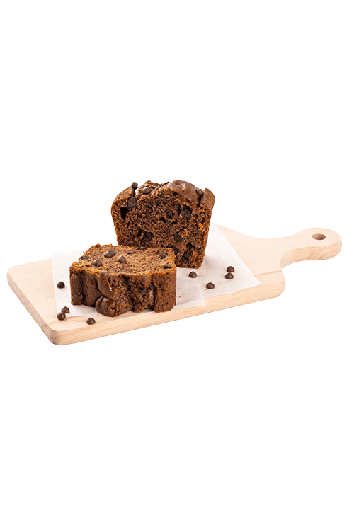 Carrot cake with cocoa and chocolate chips