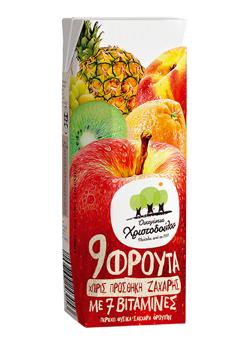 Χυμός Οικογένεια Χριστοδούλου 9 Φρούτα με 7 Βιταμίνες Χωρίς Προσθήκη Ζάχαρης 250ml