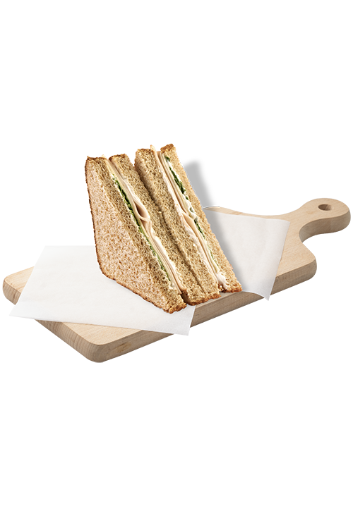 Club sandwich ολικής γαλοπούλα,τυρί edam και μαγιονέζα light