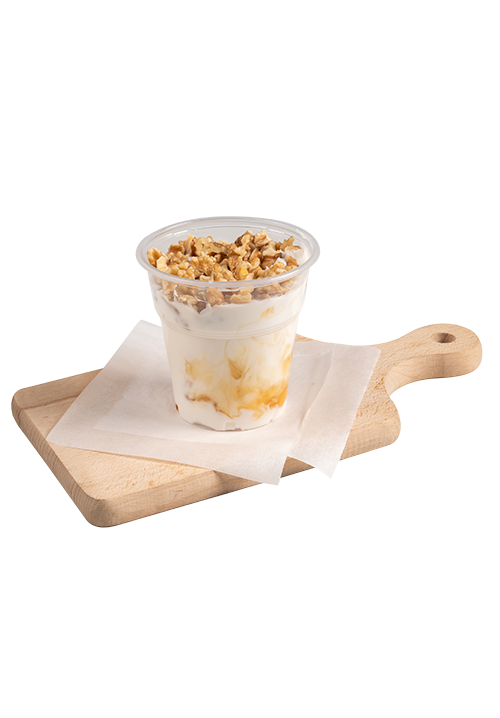 Επιδόρπιο γιαουρτιού με μέλι και καρυδόψιχα