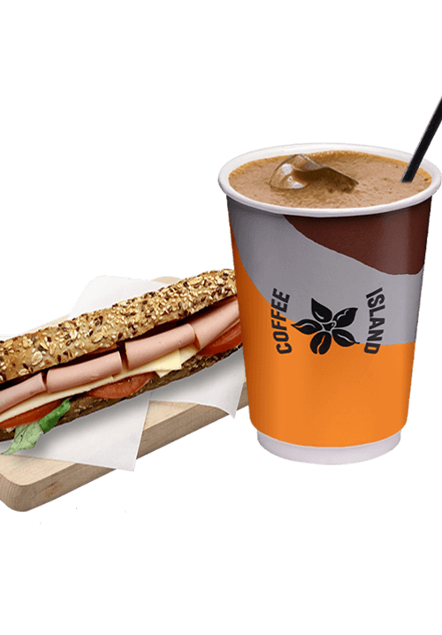 Espresso Freddo + Πολύσπορη μπακέτα με γαλοπούλα