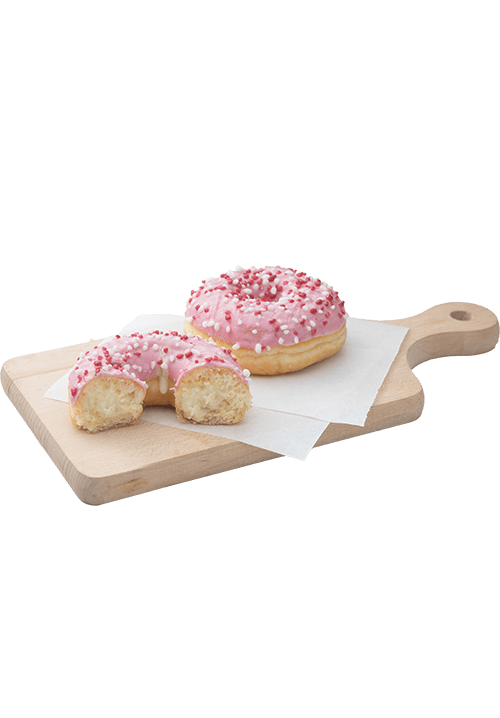 Γεμιστό donut με γεύση φράουλα