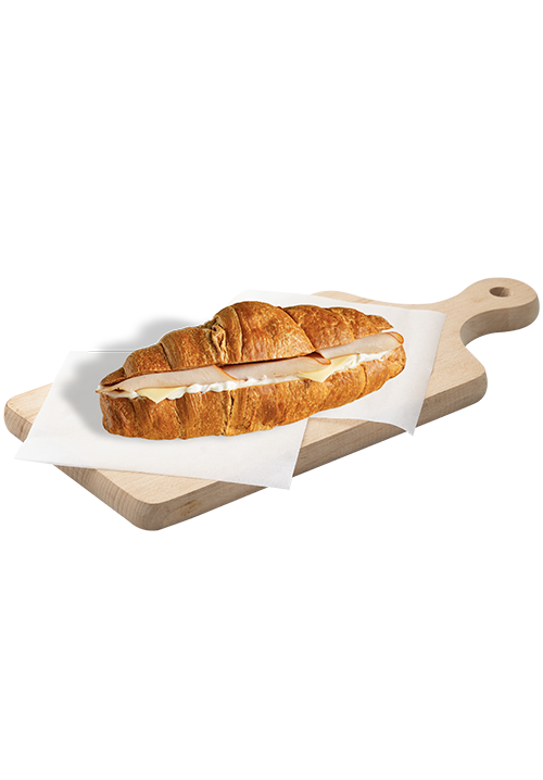 Κρουασάν με γαλοπούλα,τυρί edam και μαγιονέζα light