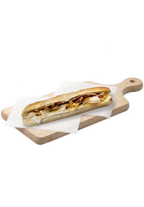 Λευκή μπαγκέτα με φιλέτο κοτόπουλο