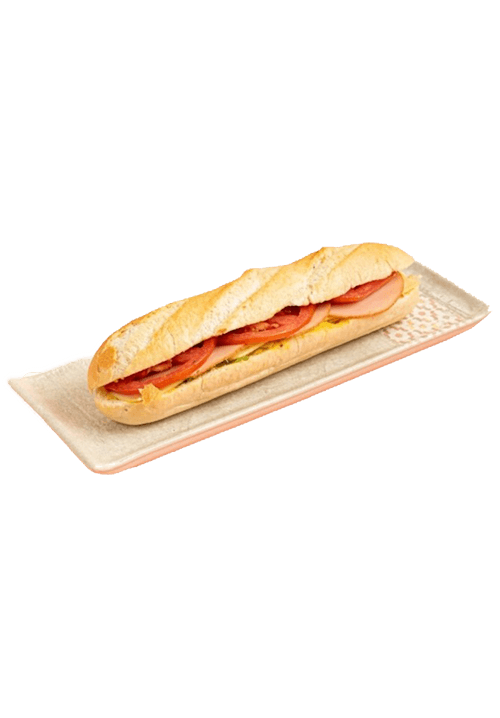 Λευκή μπαγκέτα με καπνιστή γαλοπούλα