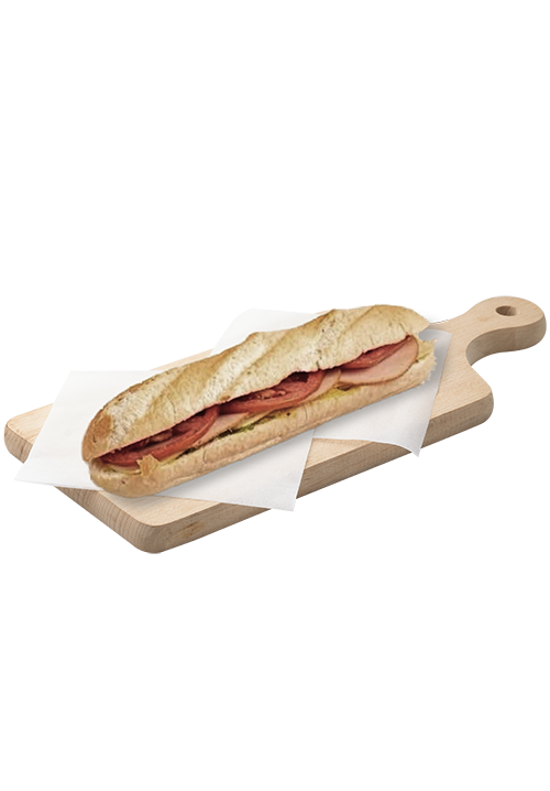 Λευκή μπαγκέτα με καπνιστή γαλοπούλα