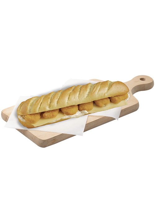 Λευκή μπαγκέτα με κοτόπουλο,iceberg και chicken σως