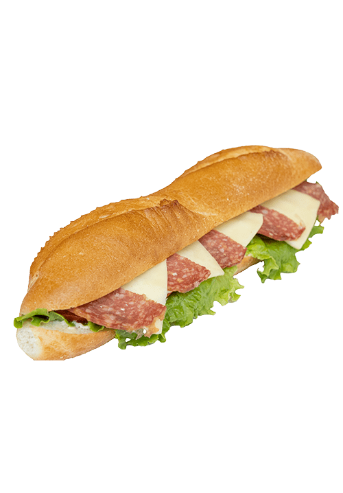 Λευκή μπαγκέτα με σαλάμι αέρος