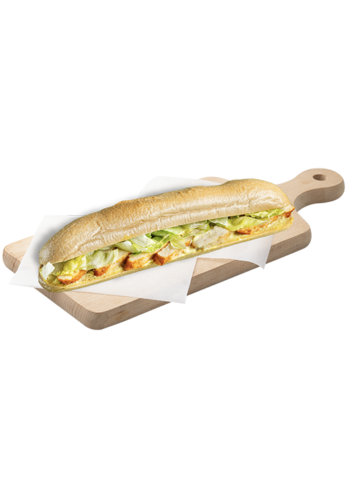 Μπαγκέτα βιεννέζικη με κοτομπουκιές,γραβιέρα και σως τρούφας