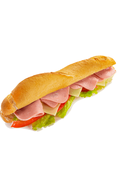 Μπαγκέτα λευκή με ζαμπόν