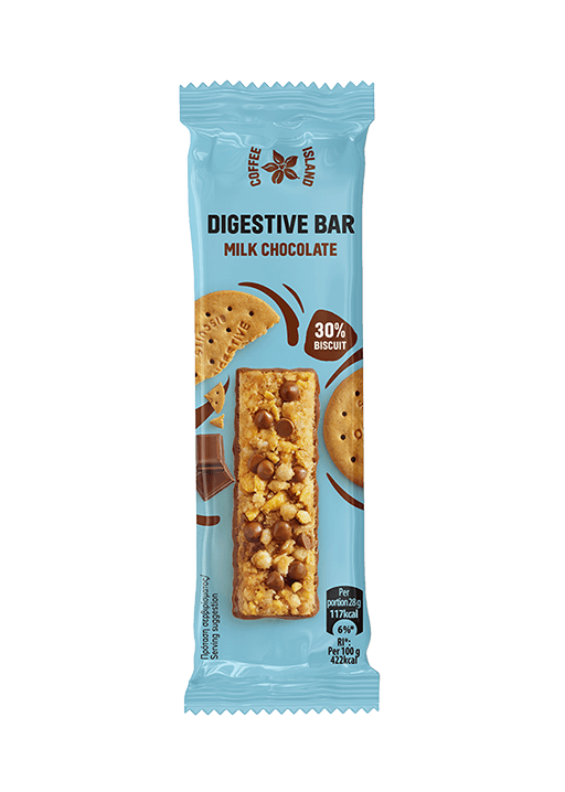 Digestive bar with milk chocolate