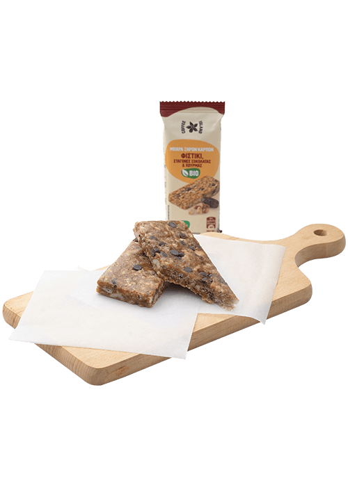 Nut bar with pistachio, dates and chocolate drops 45g