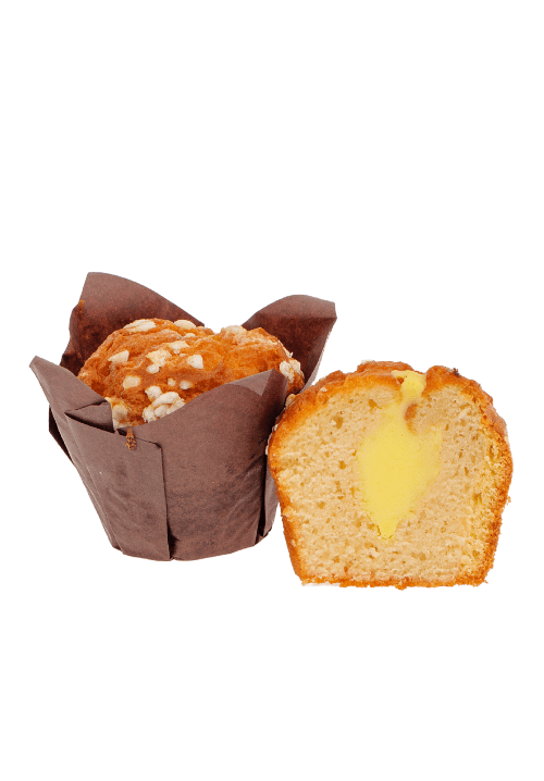 Muffin βανίλιας με γέμιση κρέμα λεμονιού