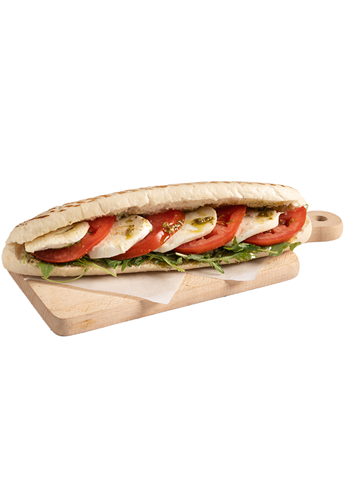 Panini με pesto και φρέσκια μοτσαρέλα