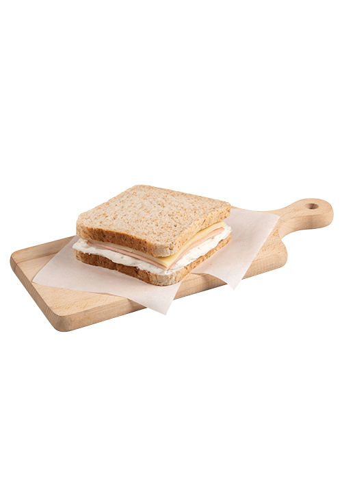 Προζυμένιο τοστ ολικής με καπνιστή γαλοπούλα ένταμ και σως θυμάρι