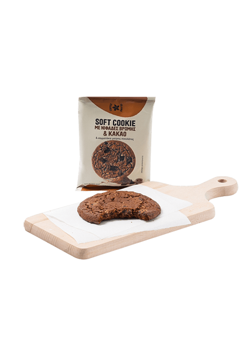 Chocolate soft cookie with chocolate chips (prepacked)