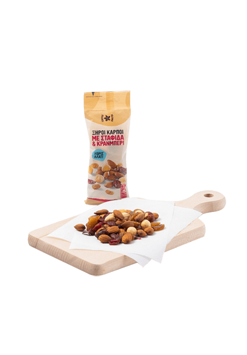 Ξηροί καρποί με σταφίδα και cranberry