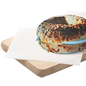 Bagel gruyere with cream cheese and turkey