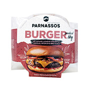 Burger με καραμελωμένα κρεμμύδια και barbeque σως