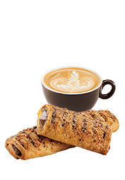 Cappuccino & Flute filled with Hazelnut Praline