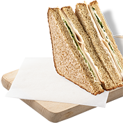 Club sandwich ολικής γαλοπούλα,τυρί edam και μαγιονέζα light