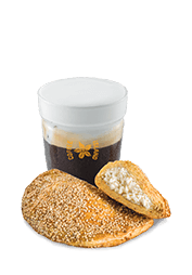 Freddo Cappuccino με Φυτική Κρέμα 12oz & Μελόπιτα με τυρί και σουσάμι