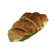Turkey croissant with kasseri cheese, lettuce, and mayonnaise