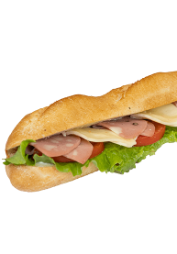 White baguette with mortadella