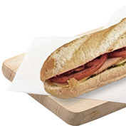 White baguette with turkey