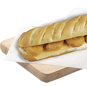 Λευκή μπαγκέτα με κοτόπουλο,iceberg και chicken σως