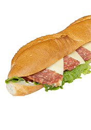 Λευκή μπαγκέτα με σαλάμι αέρος