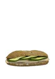 Mini Πολύσπορη Μπαγκέτα με Γαλοπούλα, Spread Cream και Κομμάτια Αγγουριού