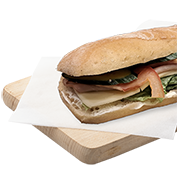 Baguette with smoked turkey