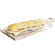 White baguette with turkey, edam cheese, light mayonnaise
