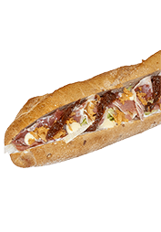 Whole baguette with prosciutto