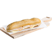 Whole wheat baguette with turkey, Edam cheese & light mayonnaise