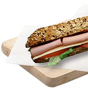 Multiseed baguette with smoked turkey
