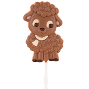 Chocolate lollipop in the shape of a little sheep