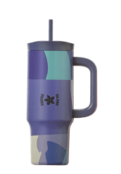 Θερμός ποτήρι με χερούλι και καλαμάκι purple rain 900ml
