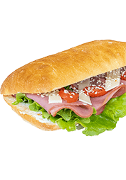 White chiapata with beef leg