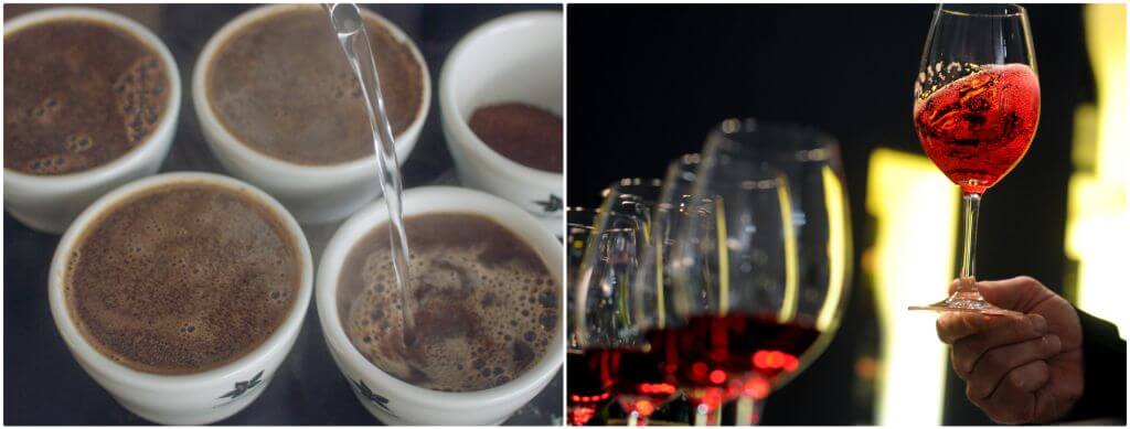 How similar and how different are the coffee and wine tasters?
